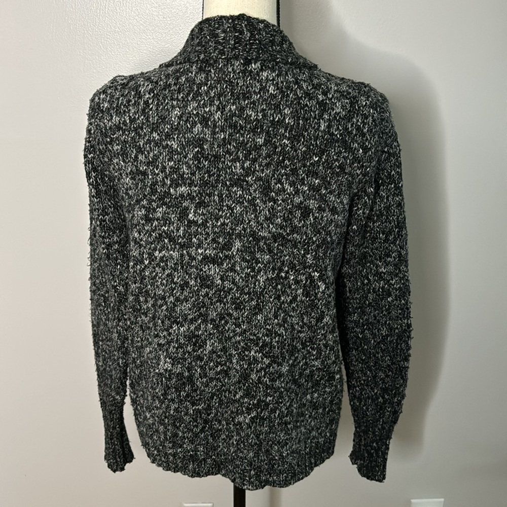 ***St. John’s Bay Women’s Black Heathered Long Sleeve Open Cardigan Sweater Sz S - Picture 3 of 4